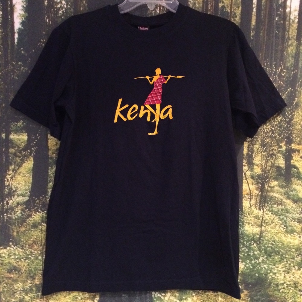 Navy blue embroidered T- shirt